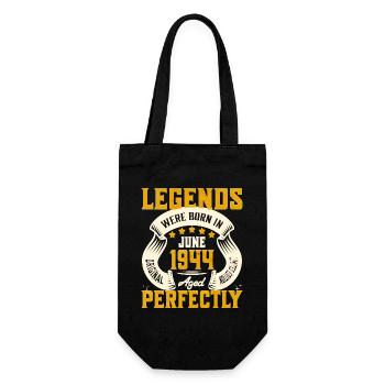 80th Anniversary June Vintage 1944 - Gift Bag for Bottles - black - Front