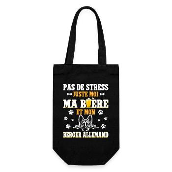 Humour Bière Papa Chien Berger Allemand - Sac à bouteille - noir - Devant