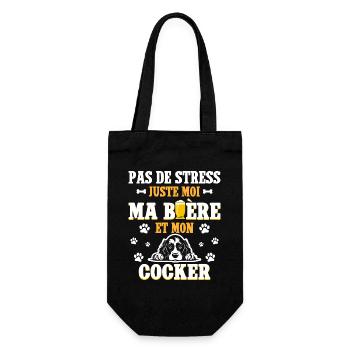 Humour Apéro Bière Papa Chien Cocker - Sac à bouteille - noir - Devant