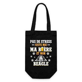 Humour Apéro Bière Papa Chien Beagle - Sac à bouteille - noir - Devant