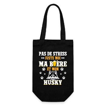 Humour Apéro Bière Papa Chien Husky - Sac à bouteille - noir - Devant