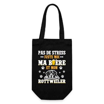 Humour Bière Papa Chien Rottweiler - Sac à bouteille - noir - Devant
