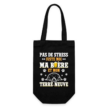 Humour Apéro Bière Papa Chien Terre-Neuve - Sac à bouteille - noir - Devant