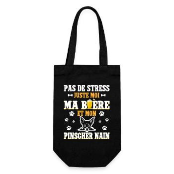 Humour Bière Papa Chien Pinscher Nain - Sac à bouteille - noir - Devant