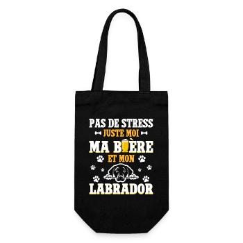 Humour Apéro Bière Papa Chien Labrador - Sac à bouteille - noir - Devant