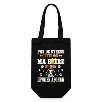 Humour Bière Papa Chien Lévrier Afghan - Sac à bouteille - noir - Devant