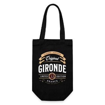 Vintage Gironde Department France - Gift Bag for Bottles - black - Front