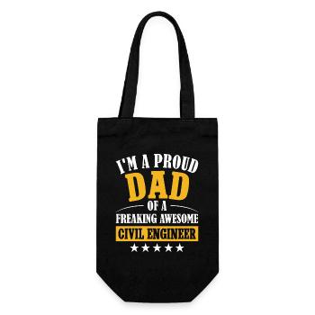 Humor Father Dad Civil Engineer - Gift Bag for Bottles - black - Front