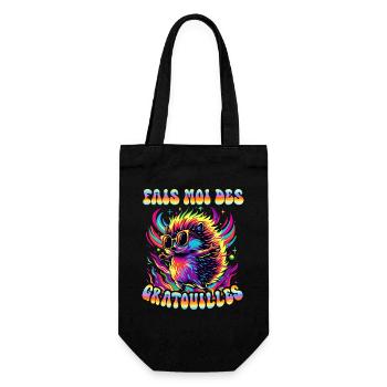 Hérisson Drôle Câlin Gratouille Couple - Sac à bouteille - noir - Devant
