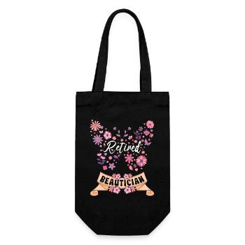 Retired Female Beautician Retirement - Gift Bag for Bottles - black - Front