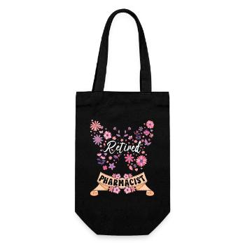 Retired Female Pharmacist Retirement - Gift Bag for Bottles - black - Front