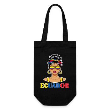 Drapeau Équateur Femme Équatorienne - Sac à bouteille - noir - Devant