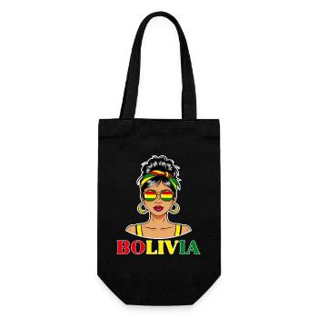 Drapeau Bolivie Femme Bolivienne - Sac à bouteille - noir - Devant