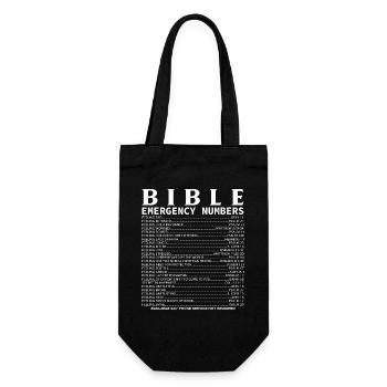 Bibel Zahlen Notfall Reisen Christlich - Geschenkbeutel für Flaschen - Schwarz - Vorne