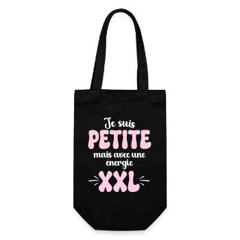 Petite Énergie XXL Humour Petite Femme - Sac à bouteille - noir - Devant