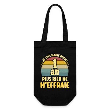 Humour Marié 1 An Fête 1 An De Mariage - Sac à bouteille - noir - Devant