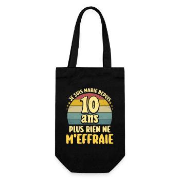 Marié 10 Ans Fête 10 Ans De Mariage - Sac à bouteille - noir - Devant