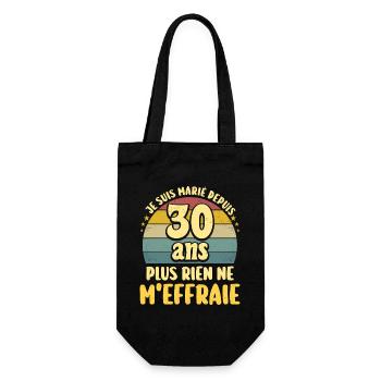 Marié 30 Ans Fête 30 Ans De Mariage - Sac à bouteille - noir - Devant