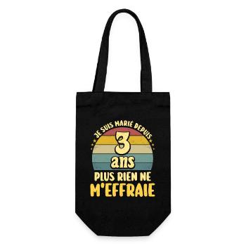 Marié 3 Ans Fête 3 Ans De Mariage - Sac à bouteille - noir - Devant