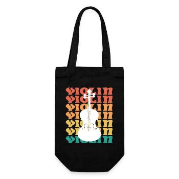 Vintage Geige Musiker Geiger Geiger - Geschenkbeutel für Flaschen - Schwarz - Vorne