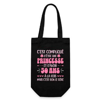 Femme Princesse Anniversaire 50 Ans - Sac à bouteille - noir - Devant