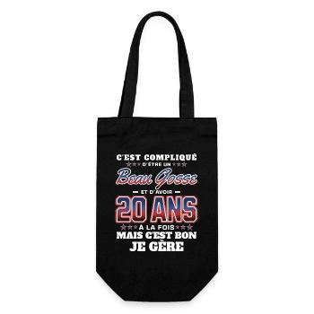 Humour Homme 20 ans Fête Anniversaire - Sac à bouteille - noir - Devant