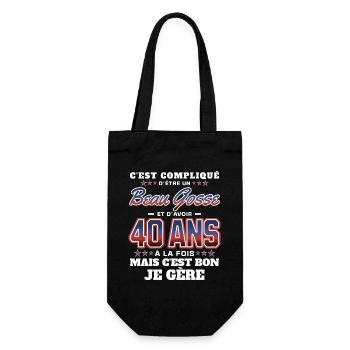Humour Homme 40 ans Fête Anniversaire - Sac à bouteille - noir - Devant
