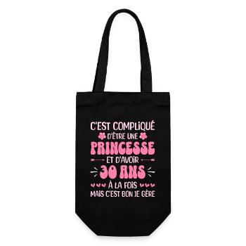 Femme Princesse Anniversaire 30 Ans - Sac à bouteille - noir - Devant