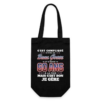 Humour Homme 60 ans Fête Anniversaire - Sac à bouteille - noir - Devant