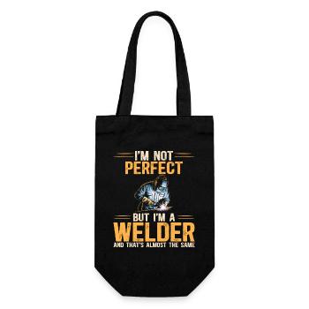 Ich bin kein perfekter Humor-Schweißer - Geschenkbeutel für Flaschen - Schwarz - Vorne