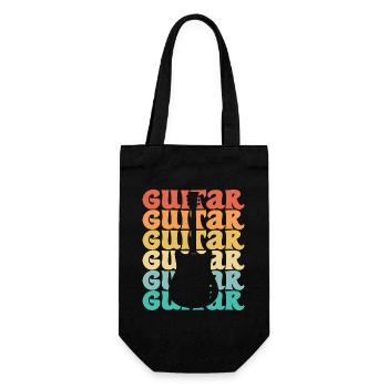 Vintage Gitarre Musiker Gitarrist - Geschenkbeutel für Flaschen - Schwarz - Vorne