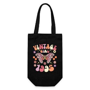 Retro Frau 30 Jahre Jubiläum 1995 - Geschenkbeutel für Flaschen - Schwarz - Vorne