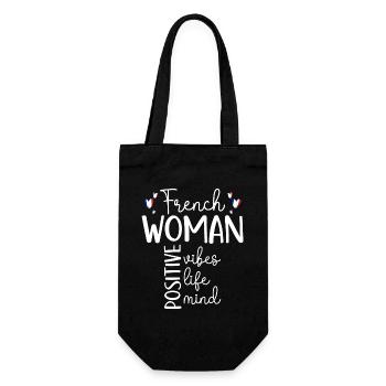 Positive Girl French Woman - Gift Bag for Bottles - black - Front