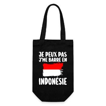 J'Me Barre En Indonésie Voyage Cadeau - Sac à bouteille - noir - Devant