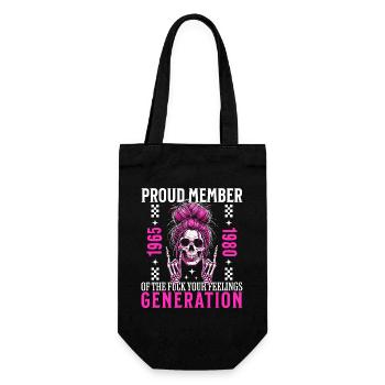 Femme Crâne Humour Génération X - Sac à bouteille - noir - Devant