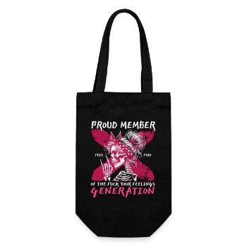 Femme Crâne Humour Génération X - Sac à bouteille - noir - Devant