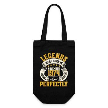 Year 1974 November 50th Anniversary - Gift Bag for Bottles - black - Front