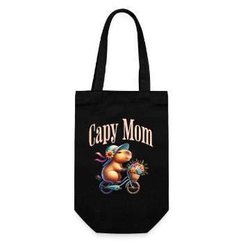 Gift for Capybaras Fan Mom - Gift Bag for Bottles - black - Front