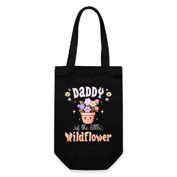 Little Flower Baby Birth Child Daddy - Gift Bag for Bottles - black - Front