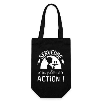 Serveuse En Action Serveuse Humour - Sac à bouteille - noir - Devant