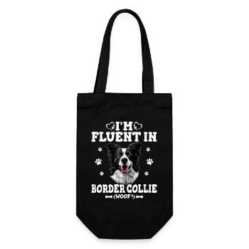 Parler Border Collie Humour Chien Border Collie - Sac à bouteille - noir - Devant