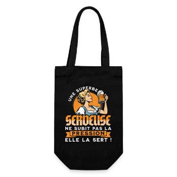 Bière Bar Barwoman Serveuse Humour - Sac à bouteille - noir - Devant