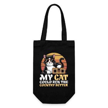 Mon Chat Gouvernerait Mieux Le Pays - Sac à bouteille - noir - Devant