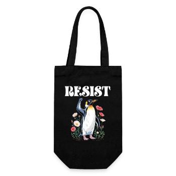 Penguin Protests Resistance Taxes - Gift Bag for Bottles - black - Front