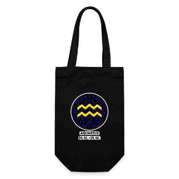Aquarius 20.01.-19.02. - Geschenkbeutel für Flaschen - Schwarz - Vorne