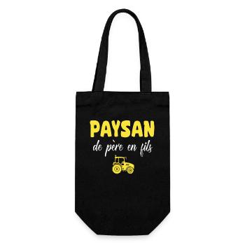 Tracteur paysan de père en fils agriculteur - Sac à bouteille - noir - Devant