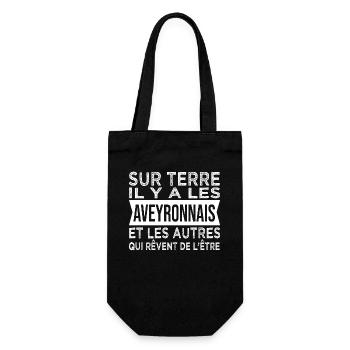 sur terre il y a les Aveyronnais Humour Aveyron - Sac à bouteille - noir - Devant