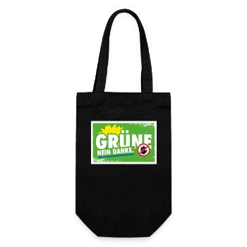 Grüne - Nein Danke. - Geschenkbeutel für Flaschen - Schwarz - Vorne