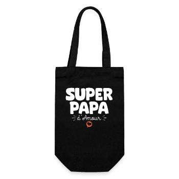 Papa drôle Fête des Pères Super papa d'amour - Sac à bouteille - noir - Devant