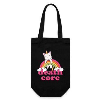 Lustig Deathcore Einhorn Katze Regenbogen Metal - Geschenkbeutel für Flaschen - Schwarz - Vorne